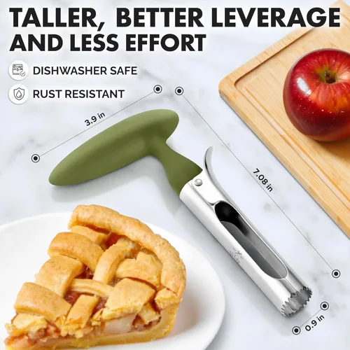 Miniatura 3 de Zulay Kitchen Herramienta Premium para Deshuesador de Manzanas - Hojas Ultra Afiladas de Acero Inoxidable y Serradas para Cortar Fácilmente - Fácil