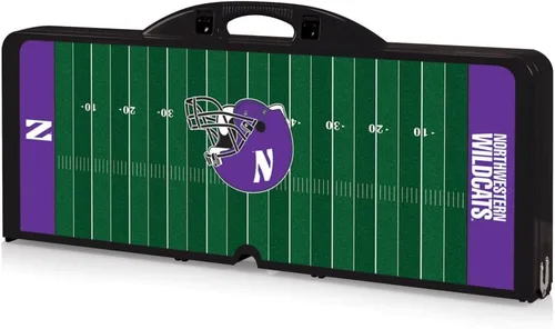 Miniatura 5 de PICNIC TIME NCAA Northwestern Wildcats - Mesa de picnic plegable para campo de fútbol, mesa de campamento para exteriores con agujero para paraguas