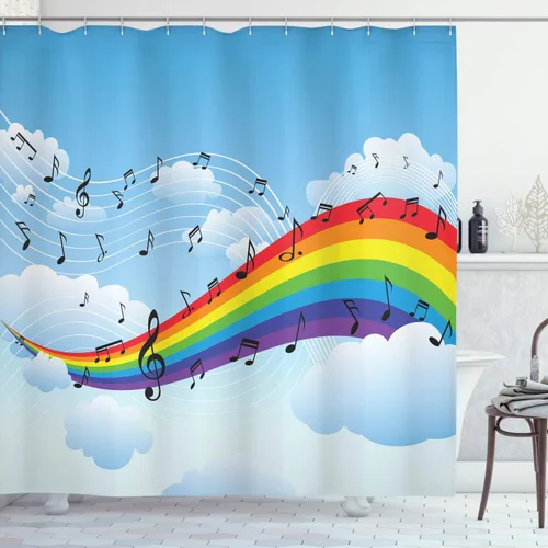 Miniatura 157 de set de cortina para baño decorativa de tela de poliéster con ganchos