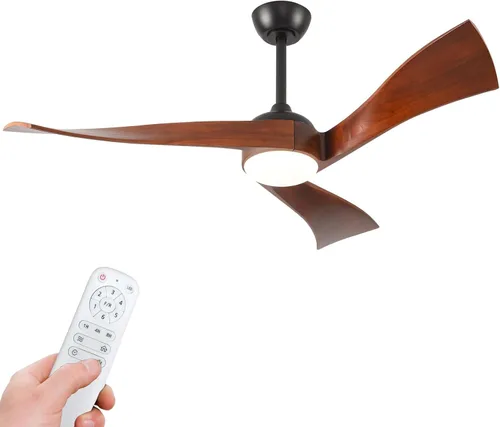 Miniatura 15 de Ventiladores de techo negros de 42 pulgadas con luces y control remoto, luz LED regulable, motor de CC silencioso reversible, función de memoria