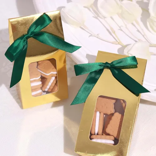 Miniatura 5 de Efavormart - 50 lazos de cinta preatados de satén verde esmeralda cazador de 3 pulgadas, cesta de regalo, decoración de bolsas de recuerdo