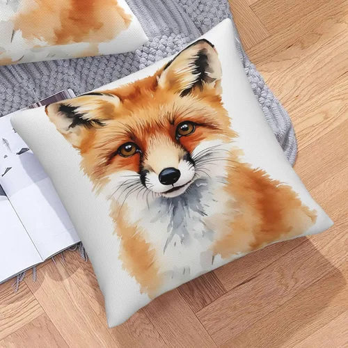 Miniatura 5 de Bay Fox - Fundas de almohada de 18 x 18 pulgadas, fundas de almohada cuadradas de lino de zorro de acuarela para sofá, dormitorio, sala de estar