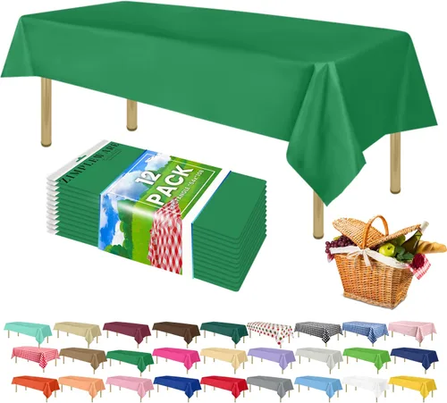 Miniatura 83 de Zimpleware - Mantel redondo de plástico para fiestas de 213 cm (84 pulgadas) de diámetro (paquete de 1, 6 y 12 unidades)