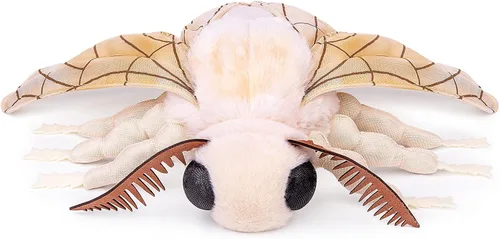FRANKIEZHOU Animal de peluche de polilla de seda de simulación, color blanco, 15 pulgadas, juguete de peluche suave para niños, bebé, decoración del