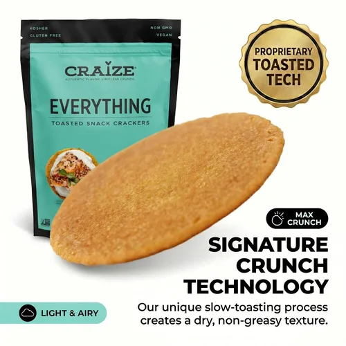 Miniatura 4 de Craize Everything Crisps - Galletas de maíz tostadas sin gluten, veganas, kosher, paquete de 3, 4 onzas cada una