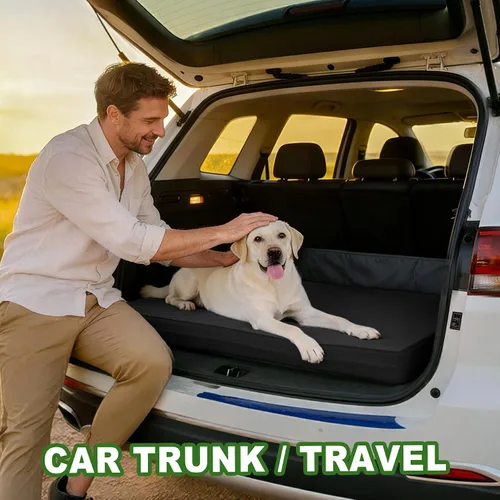 Miniatura 5 de Vonabem Cama grande para perro impermeable XL lavable para jaula de 42 pulgadas, camas para mascotas de cuero duradero para exteriores espuma