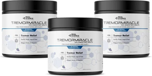 Real Science Nutrition Tremor Miracle - Suplemento esencial de hierbas en polvo para manos, piernas, pies, temblores de cabeza (13.4 onzas, sabor a