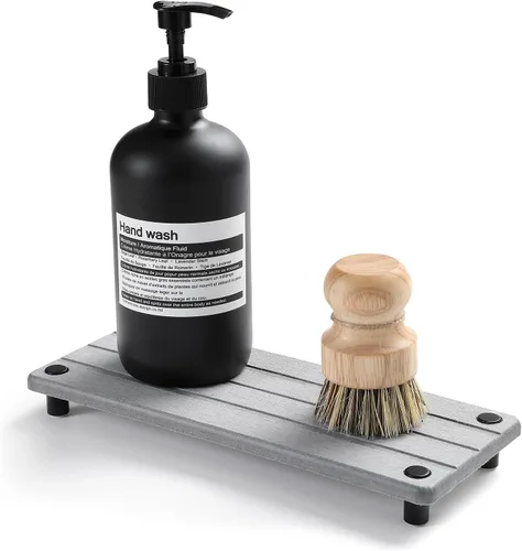 Miniatura 16 de Organizador de Fregadero de Cocina, Bandeja de Piedra Absorbente de Agua para Fregadero, Bandeja de Encimera de Baño de Diatomita, Protector