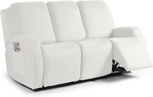 Miniatura 32 de TAOCOCO Funda para sofá reclinable, 3 piezas de fundas de tela de poliéster elástica para sofá reclinable de 3 asientos, protector de muebles suave