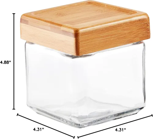 Miniatura 5 de Anchor Hocking - Tarros apilables con tapa de bambú