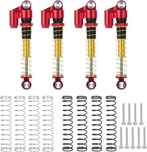 Miniatura 9 de RCLions Amortiguador ajustable de 1.693 in RC amortiguador para todas las mejoras de auto de oruga RC 1:24 (negro)