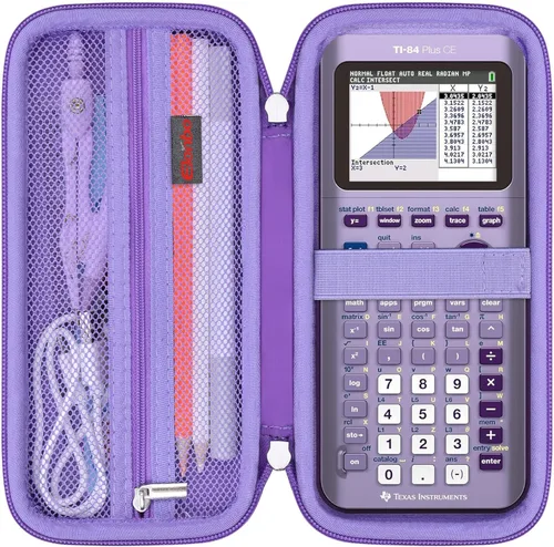 Miniatura 17 de Elonbo Funda de transporte para calculadora gráfica a color Texas Instruments TI-84 Plus CE/TI-84 Plus/TI-83 Plus/TI-83 Plus CE, bolsillo de malla
