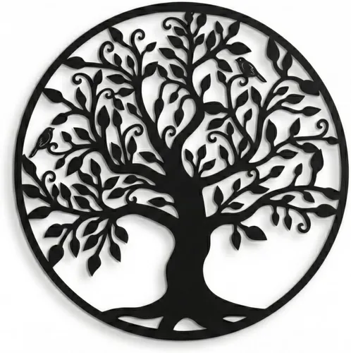 Miniatura 8 de DEKADRON Arte de Pared de Metal - Árbol de la Vida - Árbol Genealógico Decoración de Pared de Metal Decoración del Hogar Oficina Dormitorio Sala