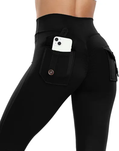 Miniatura 6 de Leggings con levantamiento de glúteos para mujer, sin costuras, de cintura alta, pantalones de yoga, leggings fruncidos