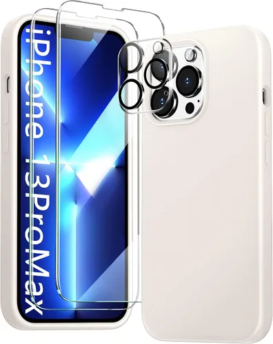 Miniatura 32 de Funda 5 en 1 para iPhone 12 Pro con protector de pantalla y protector de lente de cámara, funda de silicona líquida para iPhone 12 Pro (verde alpino)