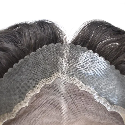 Miniatura 3 de Mens Toupee Hair Piece For Men Real Human Hair System Replacement For Men Fine Mono Toupee For Men Hair Prosthesis Mens Hairpiece Protesis Capilar