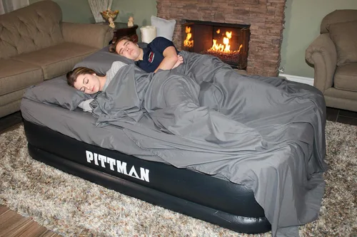 Miniatura 5 de AirBedz by Pittman Outdoors - Colchón de aire para interiores y exteriores con bomba de aire integrada, tamaño Queen, 20 pulgadas de alto