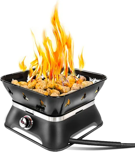 Outland Living Firebowl 805 Firecube - Fogata cuadrada portátil de propano sin humo de 14 pulgadas, hoguera de gas para exteriores con cubierta y