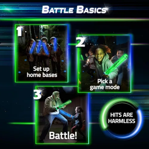 Miniatura 3 de Starlux Games Glow Battle - Paquete Familiar: Un Emocionante Juego de Espadas Brillantes 2-8 Jugadores, Edad 8+ Juegos Familiares para Niños