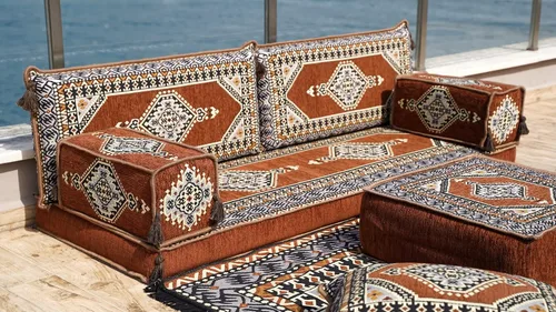 Miniatura 2 de arabicsofa Sofá de piso árabe Jalsa - Sofá tradicional hecho a mano para sala de estar