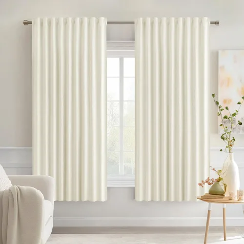 Miniatura 115 de MIULEE Cortinas opacas con pestaña trasera de 63 pulgadas de largo, juego de 2 paneles para sala de estar, dormitorio, privacidad, bolsillo