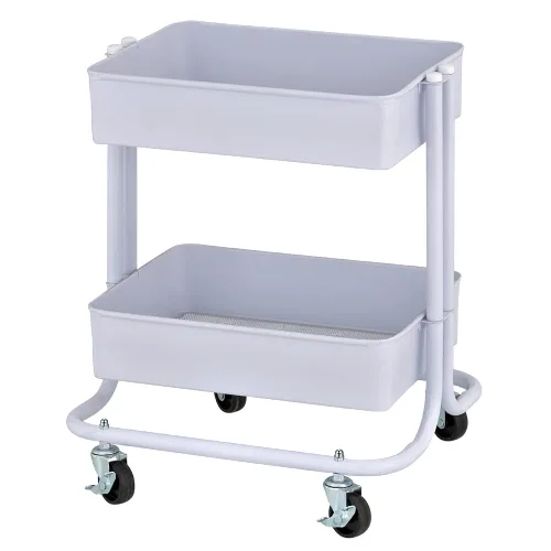 Miniatura 12 de ECR4Kids Carrito de almacenamiento utilitario de metal de 2 niveles, organización multiusos, negro