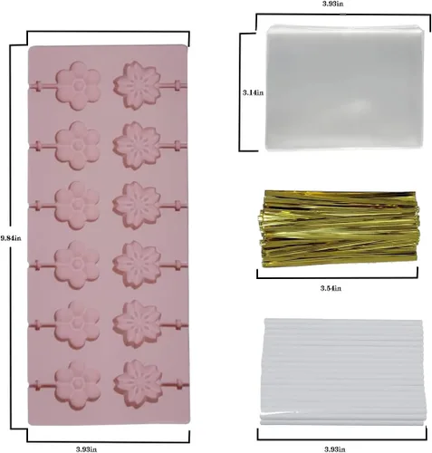 Miniatura 2 de Molde de silicona para piruletas de flores: el molde de piruleta de chocolate se puede utilizar para hacer una variedad de dulces hechos a mano como