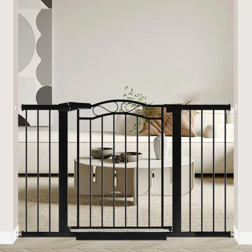 Miniatura 19 de Fairy Baby Puertas para bebés extra anchas de 57.1"-59.8" con puerta, puerta infantil de 58-59 pulgadas para niños pequeños, puerta de metal montada