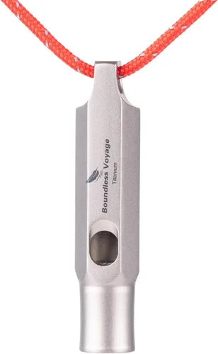 Miniatura 11 de Boundless Voyage Silbato de titanio para supervivencia de emergencia con cordón fuerte para acampar al aire libre, senderismo, entrenadores, 2