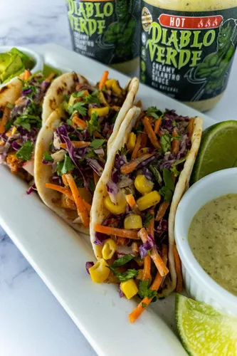 Miniatura 7 de Diablo Verde Salsa, galardonada, salsa cremosa de cilantro, nivel de calor caliente, (paquete de 2) botella de 12.5 onzas, hecha con cilantro, ajo