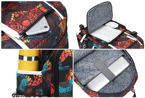 Miniatura 5 de Mochila luminosa de 30 jugadores de baloncesto, mochila de viaje, para hombres y mujeres, azul - 1, Patrón azul - 1
