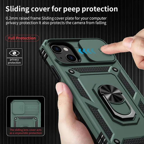 Miniatura 3 de Funda para iPhone 13 Mini con cubierta para lente de cámara, protector de pantalla HD, protección contra caídas de grado militar de 10 pies, soporte