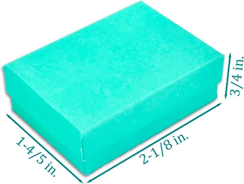 Miniatura 3 de TheDisplayGuys - Paquete de 25 cajas de regalo de papel de cartón relleno de algodón #11, color verde azulado (2.1 x 1.8 x 0.8 pulgadas), para envío