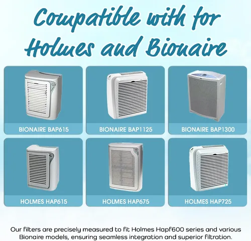 Miniatura 3 de Breathe Naturally - Filtro de carbono HEPA Hapf600 para purificadores de aire Holmes - Filtros de filtro de aire de carbono de alta eficiencia