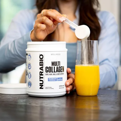Miniatura 6 de NutraBio Polvo de colágeno múltiple, péptidos de colágeno hidrolizados para cabello y piel brillantes, alimentados con pasto, colágeno en polvo