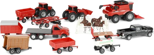 Miniatura 4 de ERTL 1/64 Case IH Tractor y Vehículo Set de 20 Piezas de Valor ZFN44091