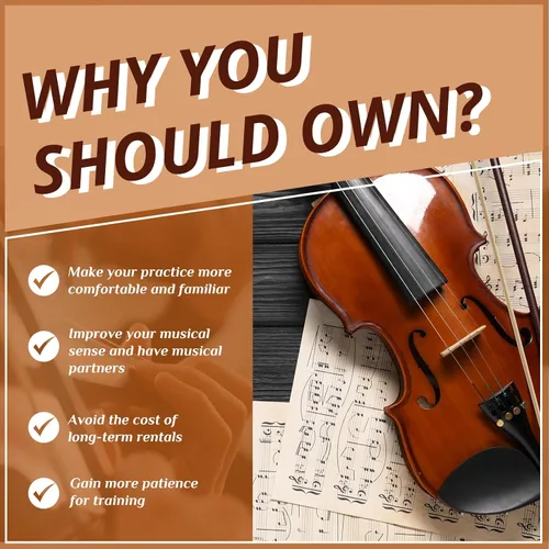 Miniatura 3 de Ktaxon Violín 3/4 para principiantes, violín para estudiantes y entusiastas, kit de violín acústico con estuche, arco, colofonia y manual Satinado