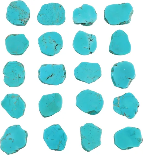 Miniatura 5 de COIRIS ZS-1133-L, 10 cuentas sueltas de piedras preciosas de turquesa blanca natural con forma irregular grande para hacer joyas (ZS-1133-L)