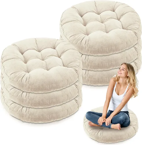 Miniatura 14 de Almohadas de suelo Jerify 22 x 22 Pulgadas Redondas Cuadradas Grandes Almohada de meditación para piso para aula Meditación para adultos Almohada