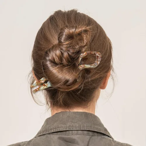 Miniatura 6 de Horquillas acrílicas de lirio francés para mujer, 4 pinzas elegantes texturizadas para cabello fino, grueso, largo y mediano, horquillas