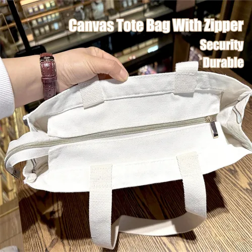 Miniatura 5 de Bolsa de lona para mujer con cremallera, bolsa de lona duradera y portátil reutilizable, bolsa de mano estética Morris