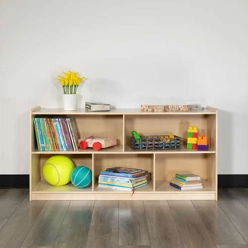 Miniatura 10 de EMMA + OLIVER Gabinete de almacenamiento de madera del aula de la escuela de 5 secciones para uso comercial o doméstico