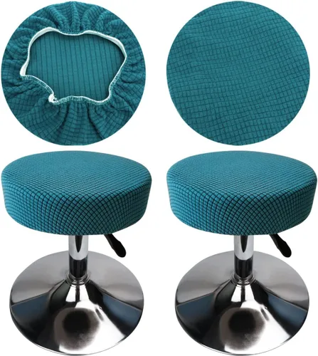 Miniatura 22 de Funda de taburete redonda de 12 a 16 pulgadas, fundas de asiento redondas para taburetes de bar, tela de lujo elástica, lavable de jacquard a prueba