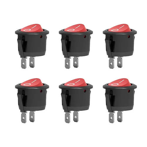 Miniatura 7 de 6 unids negro interruptor de encendido / apagado con pestillo redondo interruptor de palanca SPST 6A/250v 10A/125v para barco coche, etc