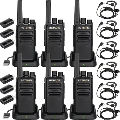 Miniatura 15 de Retevis RT68H Walkie Talkies para adultos de largo alcance, radios portátiles FRS de dos vías recargables, intuitivas, pantalla de potencia