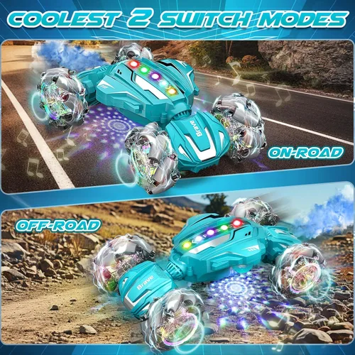 Miniatura 2 de Auto de Acrobacias RC con Detección de Gestos, Juguetes para Niños de 6-12 Años, Auto de Control Remoto Controlado a Mano 4WD con Luz y Música