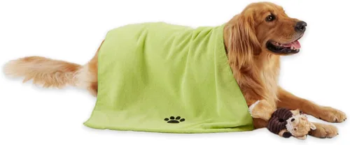 Miniatura 22 de Bone Dry Colección de toallas de aseo para mascotas, microfibra absorbente, XL, 41 x 23.5 pulgadas, color verde bordado Bordado verde