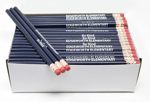 Miniatura 20 de Pencil Guy Lápices redondos negros mate impresos personalizados, 500 por caja, color negro mate