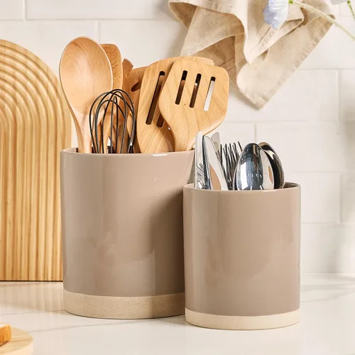 famiware Milkyway - Soporte para utensilios de cocina para encimera, 7.2 + 5.8 pulgadas, utensilios de cocina de cerámica para encimera, organizador