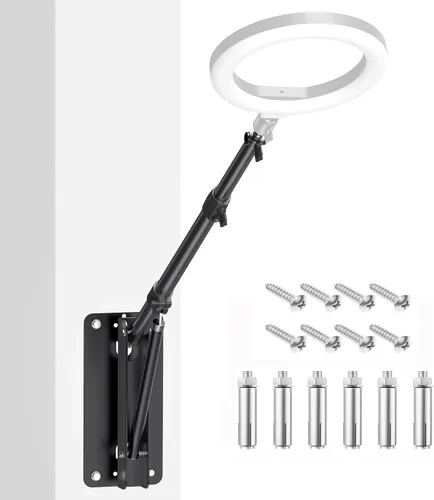 Brazo de brazo de montaje en pared, triángulo ajustable de 51 pulgadas/51.2 in, soporte de montaje en pared, rotación de 180º, soportes de ahorro de
